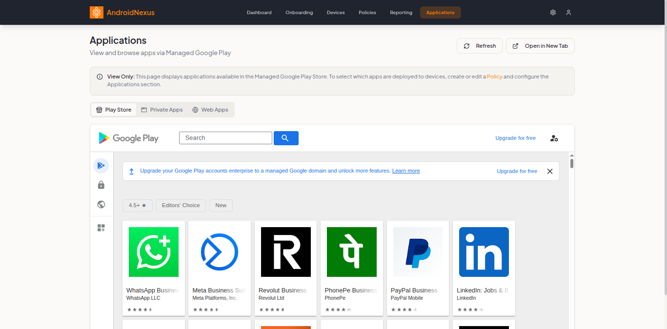 Applications Page
