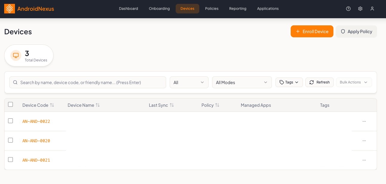 Devices Page
